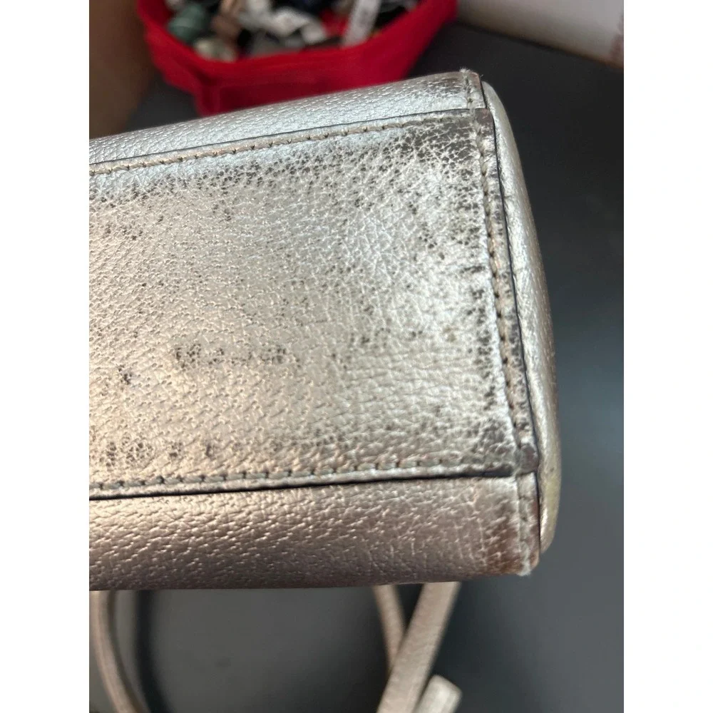 Kate‎ Spade Wellesley Quinn Metallic Gold Leather Tote Shoulder Bag Purse